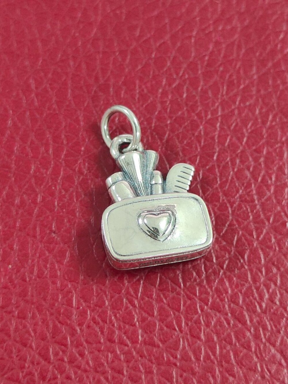 James Avery Love My Makeup Bag Charm Sterling Silver Pendant with box